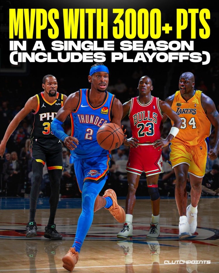 历史级双料王 SGA复制乔丹鲨鱼KD神迹 单季MVP+3000分跻身传奇殿堂